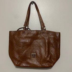 Dooney & Bourke Ostrich Brown Leather tote bag medium size purse